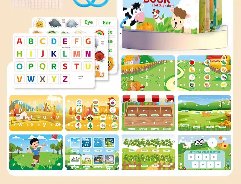 Busy Book Teacare: Libro Sensorial de Aprendizaje con Velcro (Estilo Montessori)