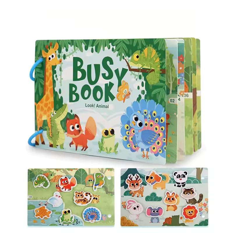 Busy Book Teacare: Libro Sensorial de Aprendizaje con Velcro (Estilo Montessori)
