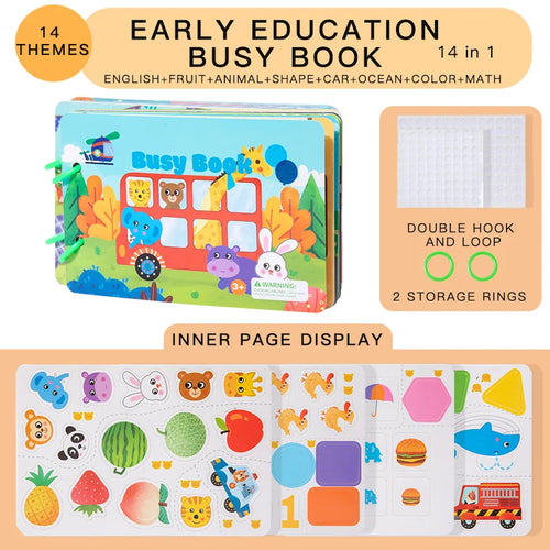 1Pc Enlightenment Busy Book Paper Pasting Book Operation Board Baby Learning Children'S Quiet Picture Books